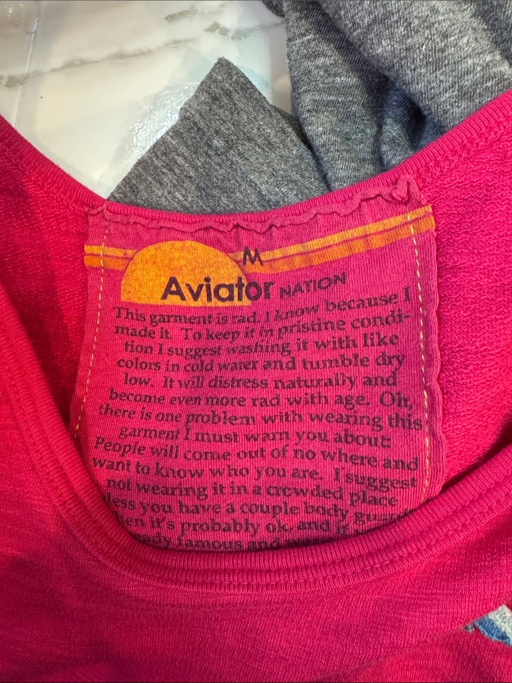 Aviator Nation Pink Women's Tank Top - Bright Pink Sleeveless Top - Picture 3 of 3